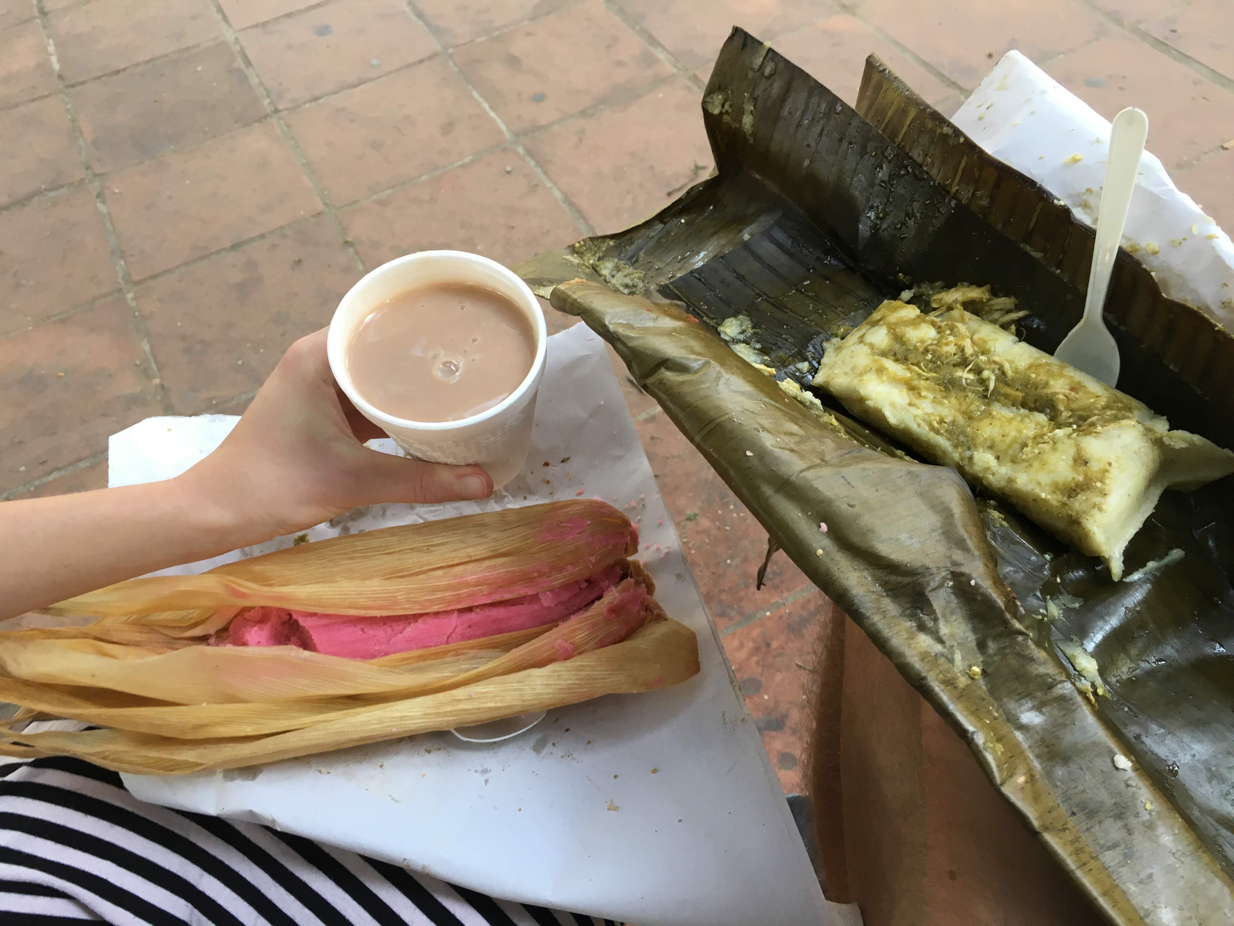 Champurrado and tamales